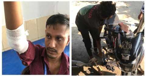 সড়ক দুর্ঘটনায় আহত দৈনিক সংবাদ চিত্র ও ডি.এস.সি টিভির সম্পাদক মো. সৌরভ শেখ